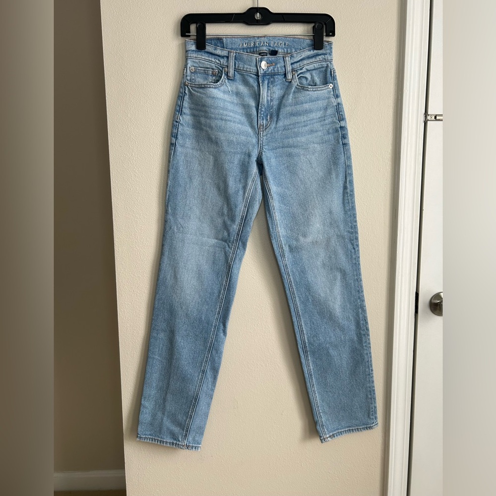 American Eagle Stretch Real Good Super High-Rise Straight Jeans Denim Size 0